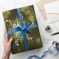 New Zealand Matariki Hiwaiterangi Wrapping Paper Maori Moko Yellow Galaxy