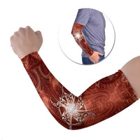 New Zealand Matariki Pohutukawa Arm Sleeves Maori Moko Red Galaxy LT05 Set of 2 Red - Polynesian Pride