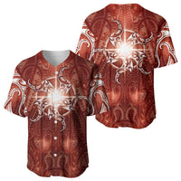New Zealand Matariki Pohutukawa Baseball Jersey Maori Moko Red Galaxy