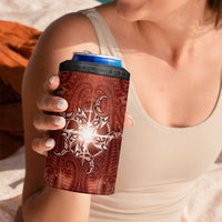 New Zealand Matariki Pohutukawa 4 in 1 Can Cooler Tumbler Maori Moko Red Galaxy