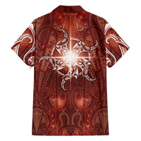 New Zealand Matariki Pohutukawa Hawaiian Shirt Maori Moko Red Galaxy LT05 - Polynesian Pride