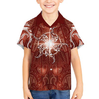 New Zealand Matariki Pohutukawa Hawaiian Shirt Maori Moko Red Galaxy LT05 - Polynesian Pride