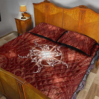 New Zealand Matariki Pohutukawa Quilt Bed Set Maori Moko Red Galaxy LT05 - Polynesian Pride