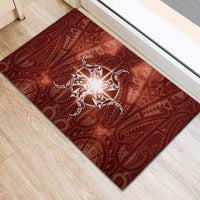 New Zealand Matariki Pohutukawa Rubber Doormat Maori Moko Red Galaxy