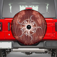 New Zealand Matariki Pohutukawa Spare Tire Cover Maori Moko Red Galaxy
