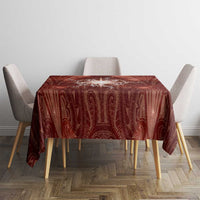 New Zealand Matariki Pohutukawa Tablecloth Maori Moko Red Galaxy