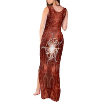 New Zealand Matariki Pohutukawa Tank Maxi Dress Maori Moko Red Galaxy
