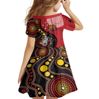 Papua New Guinea And Australia Aboriginal Family Matching Long Sleeve Bodycon Dress and Hawaiian Shirt Bird Of Paradise And Kangaroo Together