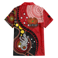 Papua New Guinea And Australia Aboriginal Family Matching Long Sleeve Bodycon Dress and Hawaiian Shirt Bird Of Paradise And Kangaroo Together