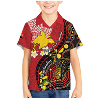 Papua New Guinea And Australia Aboriginal Family Matching Mermaid Dress and Hawaiian Shirt Bird Of Paradise And Kangaroo Together