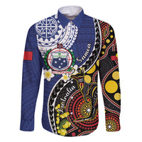 Samoa And Australia Together Family Matching Off Shoulder Short Dress and Hawaiian Shirt Aboriginal Mix Polynesian