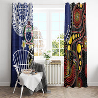 Samoa And Australia Together Window Curtain Aboriginal Mix Polynesian