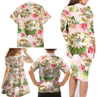 Hawaii Guinea Hula Pig Family Matching Long Sleeve Bodycon Dress and Hawaiian Shirt Funny Tropical Style LT05 - Polynesian Pride