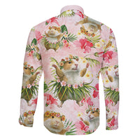 Hawaii Guinea Hula Pig Family Matching Short Sleeve Bodycon Dress and Hawaiian Shirt Funny Tropical Style