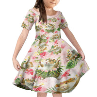 Hawaii Guinea Hula Pig Kid Short Sleeve Dress Funny Tropical Style