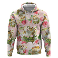 Hawaii Guinea Hula Pig Zip Hoodie Funny Tropical Style