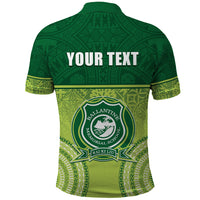 Personalised Ballantine Memorial School Polo Shirt With Fijian Tapa Pattern