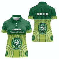 Personalised Ballantine Memorial School Women Polo Shirt With Fijian Tapa Pattern