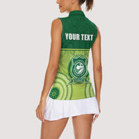 Personalised Ballantine Memorial School Women Sleeveless Polo Shirt With Fijian Tapa Pattern