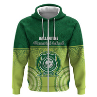 Personalised Ballantine Memorial School Zip Hoodie With Fijian Tapa Pattern