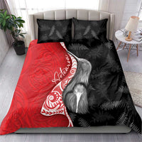New Zealand Aotearoa Bedding Set Kiwi Fern Maori Pattern Red Version
