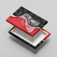 New Zealand Aotearoa Canvas Wall Art Kiwi Fern Maori Pattern Red Version