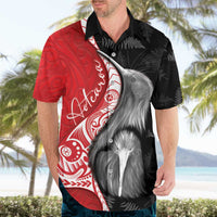 New Zealand Aotearoa Hawaiian Shirt Kiwi Fern Maori Pattern Red Version