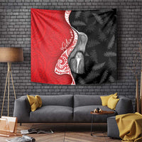 New Zealand Aotearoa Tapestry Kiwi Fern Maori Pattern Red Version