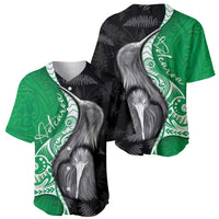 New Zealand Aotearoa Baseball Jersey Kiwi Fern Maori Pattern Green Version LT05 - Polynesian Pride