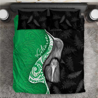 New Zealand Aotearoa Bedding Set Kiwi Fern Maori Pattern Green Version
