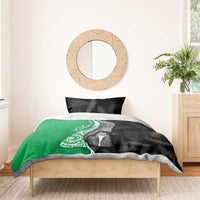 New Zealand Aotearoa Bedding Set Kiwi Fern Maori Pattern Green Version