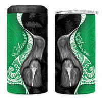 New Zealand Aotearoa 4 in 1 Can Cooler Tumbler Kiwi Fern Maori Pattern Green Version