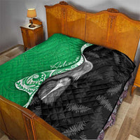 New Zealand Aotearoa Quilt Kiwi Fern Maori Pattern Green Version