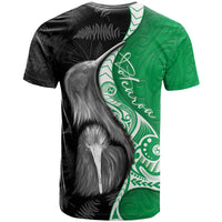 New Zealand Aotearoa T Shirt Kiwi Fern Maori Pattern Green Version