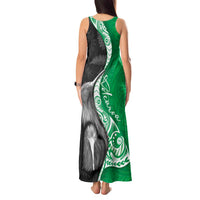 New Zealand Aotearoa Tank Maxi Dress Kiwi Fern Maori Pattern Green Version
