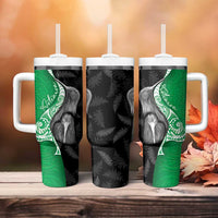 New Zealand Aotearoa Tumbler With Handle Kiwi Fern Maori Pattern Green Version