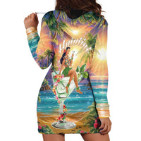 Aloha Hawaii Hoodie Dress Hula Martini Tropical Vibes - Polynesian Pride