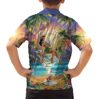 Aloha Hawaii Kid Hawaiian Shirt Hula Martini Tropical Vibes - Polynesian Pride