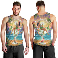 Aloha Hawaii Men Tank Top Hula Martini Tropical Vibes - Polynesian Pride