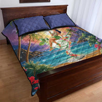 Aloha Hawaii Quilt Bed Set Hula Martini Tropical Vibes - Polynesian Pride