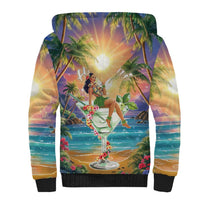 Aloha Hawaii Sherpa Hoodie Hula Martini Tropical Vibes - Polynesian Pride