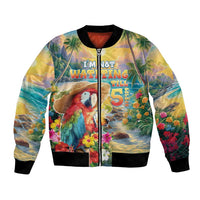 Hawaii Parrot Bomber Jacket Im Not Waiting Till 5 Oclock - Polynesian Pride