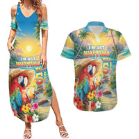 Hawaii Parrot Couples Matching Summer Maxi Dress and Hawaiian Shirt Im Not Waiting Till 5 Oclock