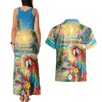 Hawaii Parrot Couples Matching Tank Maxi Dress and Hawaiian Shirt Im Not Waiting Till 5 Oclock
