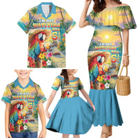 Hawaii Parrot Family Matching Mermaid Dress and Hawaiian Shirt Im Not Waiting Till 5 Oclock
