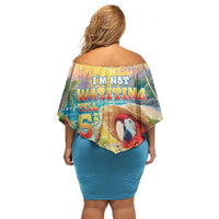 Hawaii Parrot Family Matching Off Shoulder Short Dress and Hawaiian Shirt Im Not Waiting Till 5 Oclock