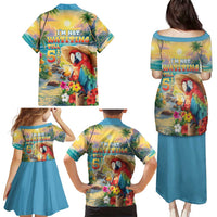 Hawaii Parrot Family Matching Puletasi and Hawaiian Shirt Im Not Waiting Till 5 Oclock