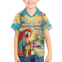 Hawaii Parrot Family Matching Short Sleeve Bodycon Dress and Hawaiian Shirt Im Not Waiting Till 5 Oclock