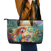 Hawaii Parrot Leather Tote Bag Im Not Waiting Till 5 Oclock