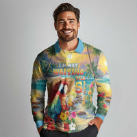Hawaii Parrot Long Sleeve Polo Shirt Im Not Waiting Till 5 Oclock LT05 - Polynesian Pride